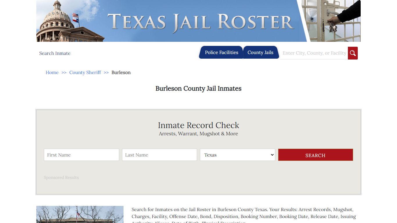 Burleson County Jail Inmates - Jail Roster Search