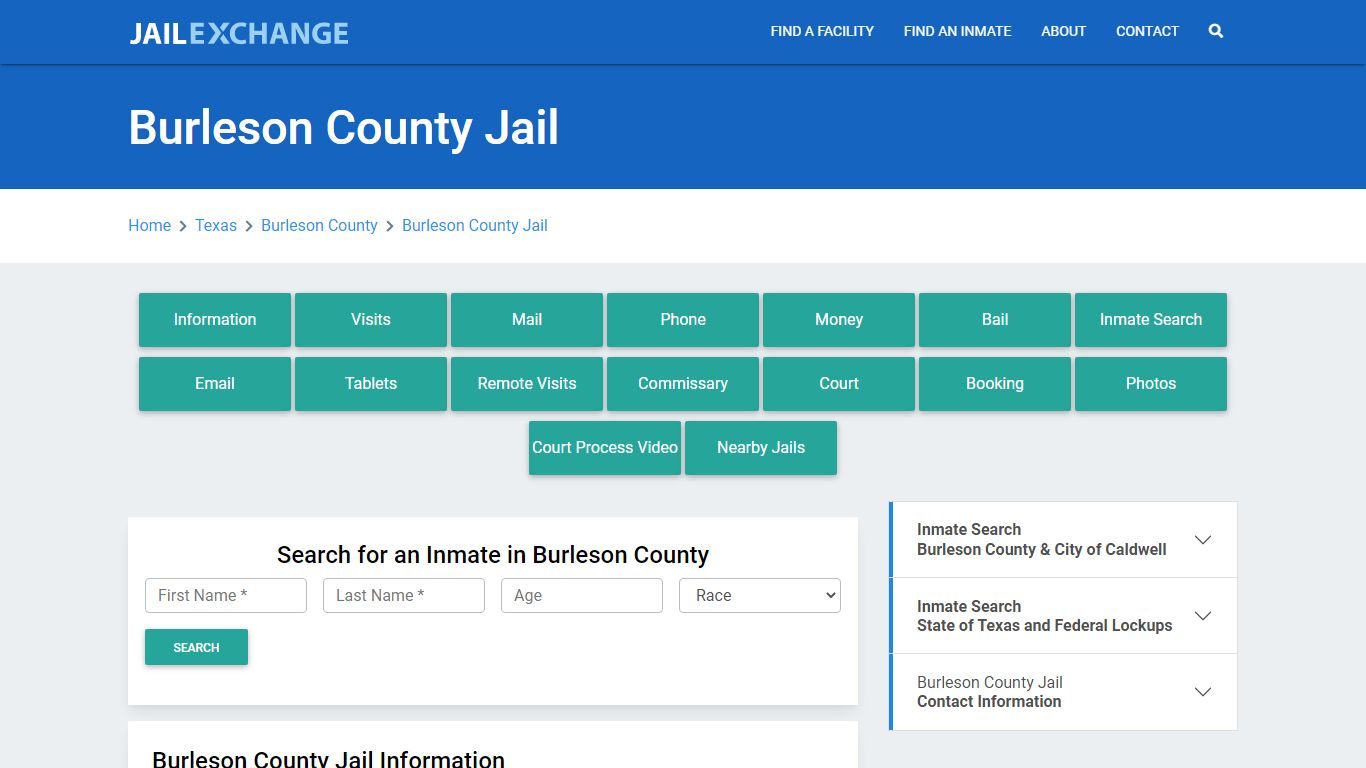 Burleson County Jail Roster Lookup, TX, Inmate Search